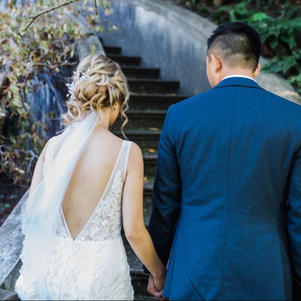 Made With Love French Lace and Mesh Mermaid Deep V Low Back Wedding Dress - Picture 6 of 8